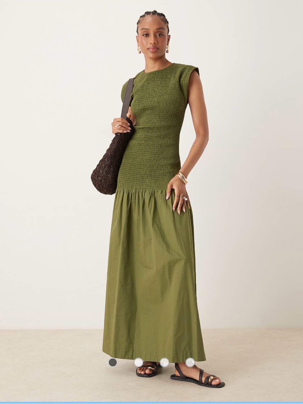 NWOT ASOS shirred drop waist maxi dress
